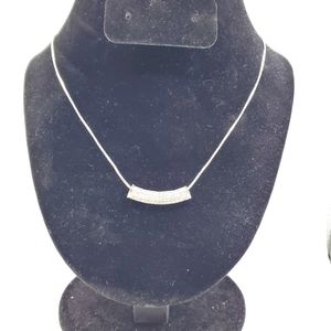 CZ diamond barrel necklace